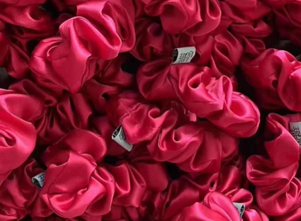 Red Satin Scrunchie