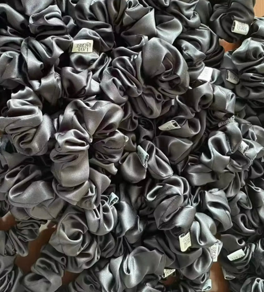 Black Satin Scrunchie